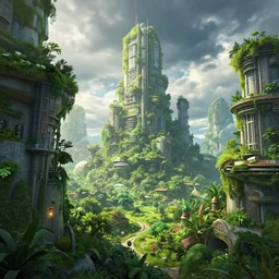 incredible, mindblowing beautiful, matte painting, artstation, solarpunk metropolis, cgsociety, dramatic lighting, vibrant greenery, concept art, octane render, arnold 3 d render