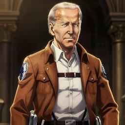 very very intricate screenshot of joe biden in an episode of attack on titan, detailed lighting and shading, award - winning crisp details, masterpiece