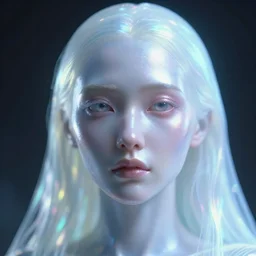 close up portrait of a female iridescent ghost, cinema 3d 8K render