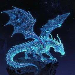 bioluminescent space dragon by dan seagrave art