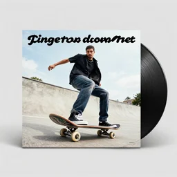 an advertisement for a concert with a man on a skateboard, an album cover by Jeremy Henderson, featured on deviantart, underground comix, concert poster, diorama, poster art