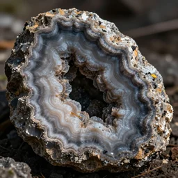 melting rock geode, realistic, high detail