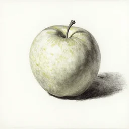 drawing of an apple on white paper, by Charles Bargue, academic