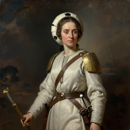 Padme Amidala as a General from the 19th century, oil painting by Rembrandt