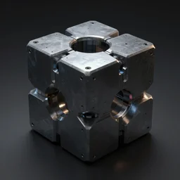 Final render of a tesseract, photorealistic, physics-based, Unreal Engine, hard surface, ambient occlusion, 8k
