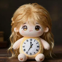 cute fumo plush of a girl who controls time