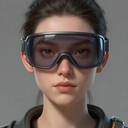 character portrait of a woman with a realistically proportioned face in a cyberpunk visor, realistic face details, smooth, highly detailed portrait, digital painting, concept art, cgi, 3 d animation, painted texture maps, sharp focus, illustration, in the style of studio fortiche