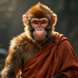 monkey-monk-warrior, digital art by Greg Rutkowski