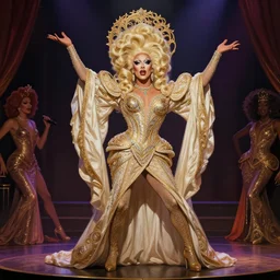 kanye west in drag doing a cabaret show! intricate, elegant, highly detailed, digital painting, artstation, concept art, smooth, sharp focus, illustration, art by artgerm and greg rutkowski and alphonse mucha