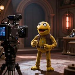 Muppet star wars scene, movie setup, cinematic camera shot, spectacular lighting