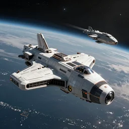concept art, small industrial design spaceship drifting in space, very large scales, wide angle, cinematic lighting, 4k, widescreen ratio, brutalistic shapes