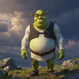 shrek with blue skin