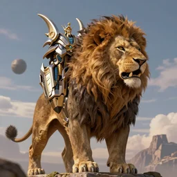 king cyber magic lion, hyperdetailed, artstation, cgsociety, 8k
