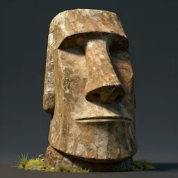 Detailed photo of a gigachad Easter island head, artstation, digital art