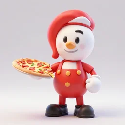 3d render of Chuck E Cheese holding a pizza, unreal engine