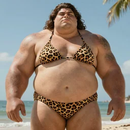 andre the giant in a leopard skin bikini