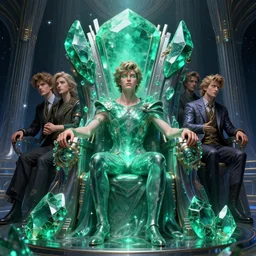 portrait of the in the galactic throne room, smooth emeralds are like spirits, by artgerm and Craig Mullins, James Jean, Andrey Ryabovichev, Mark Simonetti and Peter Morbacher 16k
