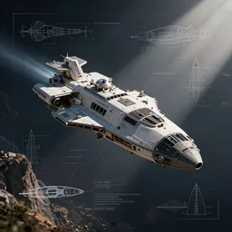 schematics of a spaceship