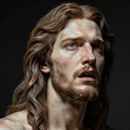 head and shoulders masterpiece portrait of god, his face denote fear by dan hillier, high contrast, intricate detail, super resolution, masterpiece, trending on artstation