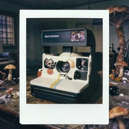 poloroid shot of concept for cranial top loading vhs player for cranium in lifeless apartment fungal & filthy with impobables alberto bontempi, shigeru komatsuzaki, wayne d barlowe, alex ross, enric torres, simon bisley & boris vallejo, hyper realism, cinematical, narrative light, muted colors, epic, hyper detailed, awe
