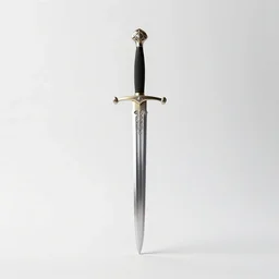 minimalist enchanted sword, studio product photography, isolated on a pure white background, centered, entire object in frame, sharp focus, soft studio lighting