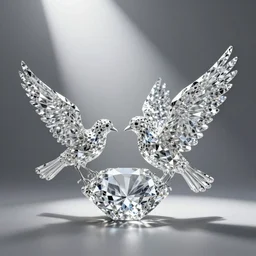 birds made out of diamond