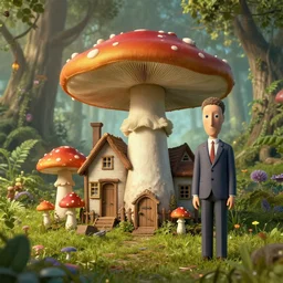 🍄🏡🧚🌱🌊, 3 d, unreal engine 5, octane render, detailed, cinematografic, cinema 4 d, nvidia ray tracing graphics, artstation, greg rutkowski style, style rene magritte, surreal
