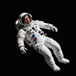 a man floating in space thats photorealistic