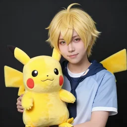 portrait photo still of real life sasha from pokemon with pikachu, 8 k, 8 5 mm f 1. 8