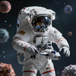 an epic portrait of an astronaut entering the micro atom realm of the microscopic multiverse with a tiny micro spaceship, cinematic lighting, under a microscope, trending on CGSoceity, highly detailed, insane details