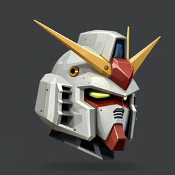 gundam head, v - fin, octane render, soft light, mekka, behance, vector, highly detailed illustration, realistic, barbatos metal design, artstation. com, by greg rutkowski,