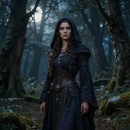 the elder scrolls vi, charismatic forest slavic female witch, portrait, moonlit woods, atmospheric lighting, painted, intricate, volumetric lighting, beautiful, daytime, sunny weather, slight overcast, sharp focus, deep colours, ultra detailed, by leesha hannigan, ross tran, thierry doizon, kai carpenter, ignacio fernandez rios