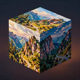 a hypercube, high saturation, realistic, detailed