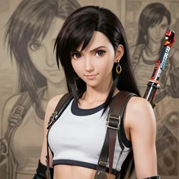 high quality portrait of tifa lockhart, detailed background, trending on artstartion