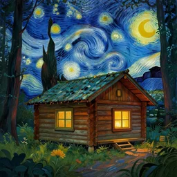 [ a log cabin in the forest ] [ van gogh ] [ neon ]