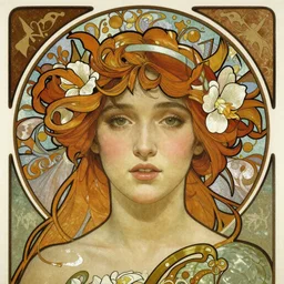realistic detailed face portrait of Mermaid Ashley Liao, by Alphonse Mucha, Ayami Kojima, Amano, Charlie Bowater, Karol Bak, Greg Hildebrandt, Jean Delville, and Mark Brooks, Art Nouveau, Neo-Gothic, gothic, rich deep colors
