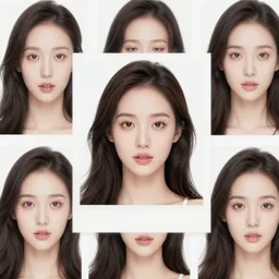 a photograph of a beautiful woman's face that has been photocopied over and over again