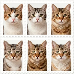 beautiful portrait, beautiful postage stamp, no text, polyptych, beautiful animal, seamless texture