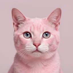 a pink cute cat with big ears and big eyes, zeiss lens, detailed, symmetrical, centered, fashion photoshoot, by Annie Leibovitz and Steve McCurry, David Lazar, Jimmy Nelsson, Breathtaking, 8k resolution, extremely detailed, beautiful, establishing shot, artistic, hyperrealistic, beautiful face, octane render