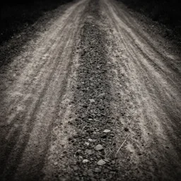close up of a dirt road, rock texture, high contrast cinematic lighting, ambient occlusion render, duotone, detailed