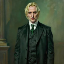a beautiful artwork of Voldemort in a three-piece suit by Everett Raymond Kinstler featured on artstation