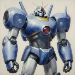 an intricate oil painting of a giant anime robot with rounded and circular parts by mark brooks