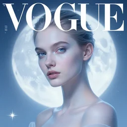 3 d, smirk fashion model, soft blue moon light, white stars, vogue cover style, poster art, high detail, intricate oil painting, multiple exposure, hyperrealism, stanley kubrick mood, 3 d, by tooth wu and wlop and beeple and greg rutkowski