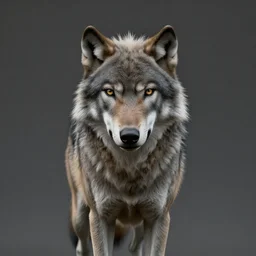 front shot of a grey direwolf, intricate, elegant, highly detailed, centered, artstation, concept art, smooth, sharp focus, artgerm, tomasz alen kopera, peter mohrbacher, donato giancola, joseph christian leyendecker, wlop, boris vallejo ), mugshot, ugly, octane render, nvidia raytracing demo, grainy, muted
