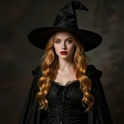 Female in witch suit. By Rembrandt and artstation trending