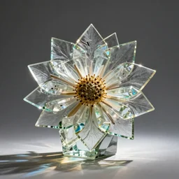 exotic textured surreal living glass prism flower by chris wood, sunbeams, featured on behance