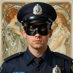 portrait of a masked metrocop, intricate, highly detailed, ray tracing, digital painting, artstation, concept art, smooth, sharp focus, illustration, art by artgerm and greg rutkowski and alphonse mucha, 8 k