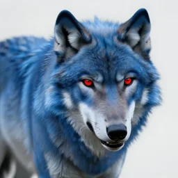 blue wolf, red eyes highly detailed, deep focus, elegant, digital painting, smooth, sharp focus, illustration, ultra realistic, 8 k, art by wlop