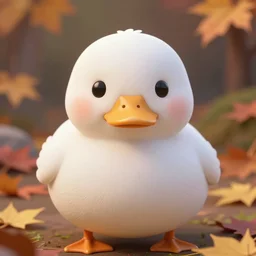 very beautiful portrait of an extremely cute and adorable round entirely pure white duck, smooth, perfect face, fantasy, character design by mark ryden and pixar and hayao miyazaki, sharp focus, concept art, harvest fall vibrancy, intricate detail, cinematic lighting, hyperrealistic, 3 5 mm, diorama macro photography, 8 k, 4 k