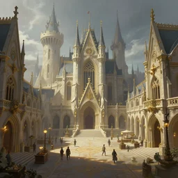 castle market place, deep focus, fantasy, intricate, elegant, highly detailed, digital painting, artstation, concept art, matte, sharp focus, illustration, hearthstone, art by artgerm and greg rutkowski